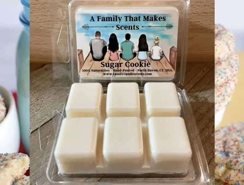 Sugar Cookie Wax Melts For Wax Warmer - Long Lasting - Pet-Friendly - Hand-Poured - Scented Wax Tarts- Choose Your Scent - Soy Melts - 6 Cubes Per Pack.