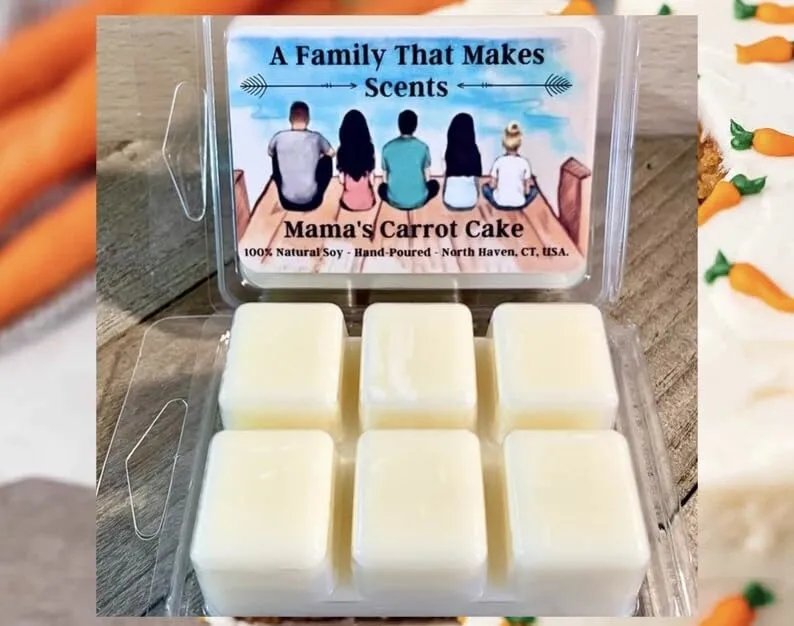 70 Scents- Strong Scent- Long Lasting - Eco-Friendly - Hand-Poured - Scented Wax Tarts- Choose Your Scent. Max Scent (Mama’s Carrot Cake)