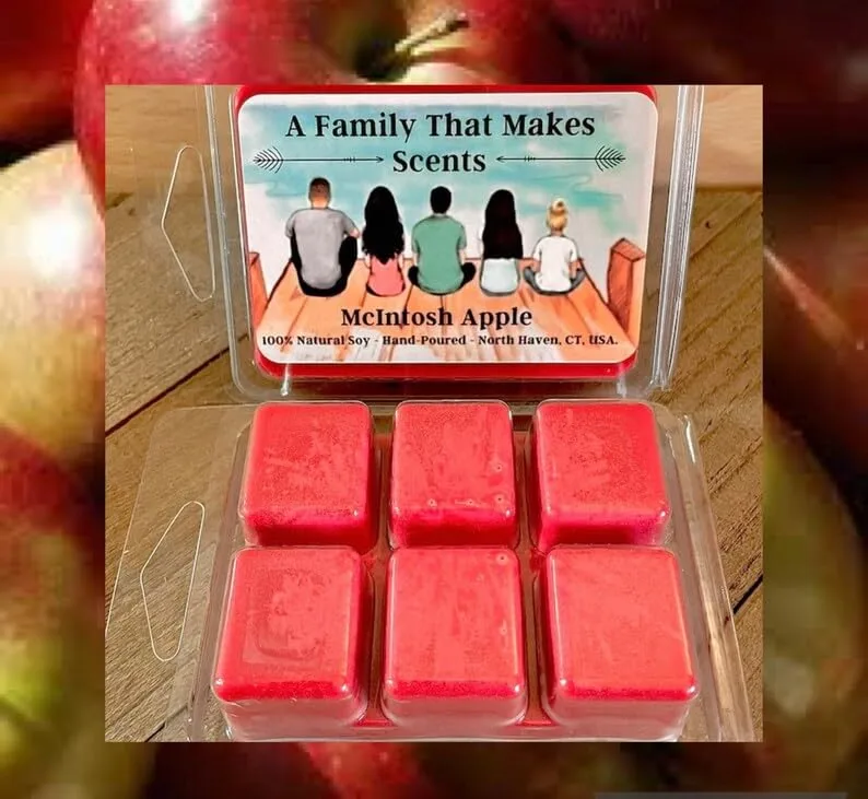 70 Scents- Strong Scent- Long Lasting - Eco-Friendly - Hand-Poured - Scented Wax Tarts- Choose Your Scent. Max Scent (McIntosh Apple)