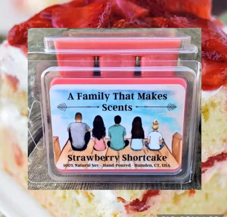 70 Scents- Strong Scent- Long Lasting - Eco-Friendly - Hand-Poured - Scented Wax Tarts- Choose Your Scent. Max Scent (Strawberry Shortcake)