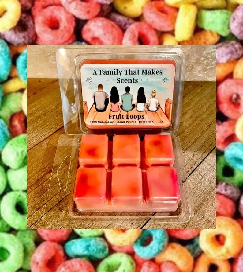 70 Scents- Strong Scent- Long Lasting - Eco-Friendly - Hand-Poured - Scented Wax Tarts- Choose Your Scent. Max Scent (Fruit Loops)
