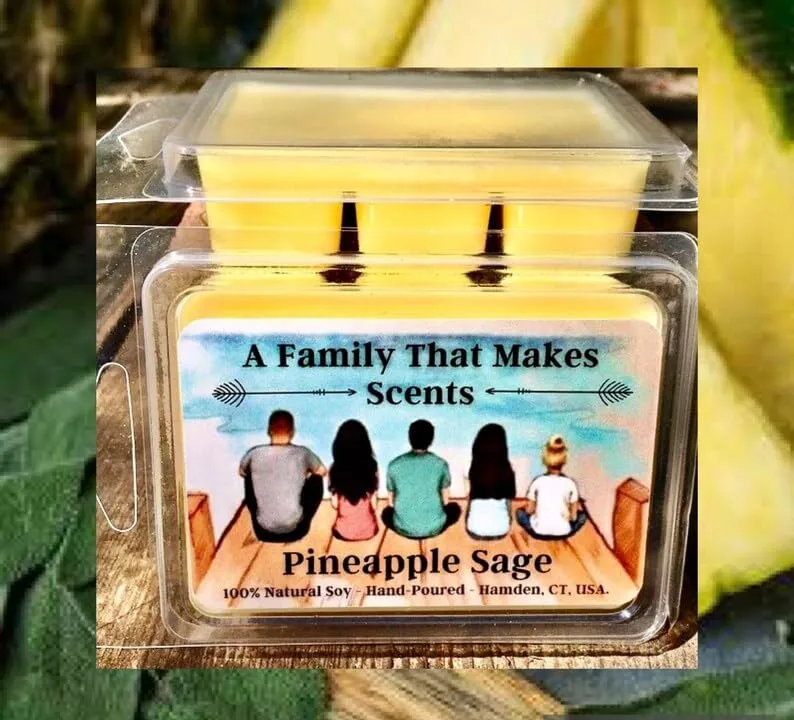 70 Scents- Strong Scent- Long Lasting - Eco-Friendly - Hand-Poured - Scented Wax Tarts- Choose Your Scent. Max Scent (Pineapple Sage)