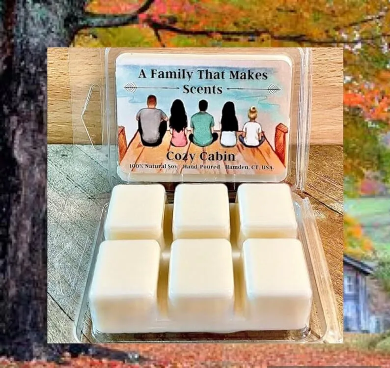 70 Scents- Strong Scent- Long Lasting - Eco-Friendly - Hand-Poured - Scented Wax Tarts- Choose Your Scent. Max Scent (Cozy Cabin)