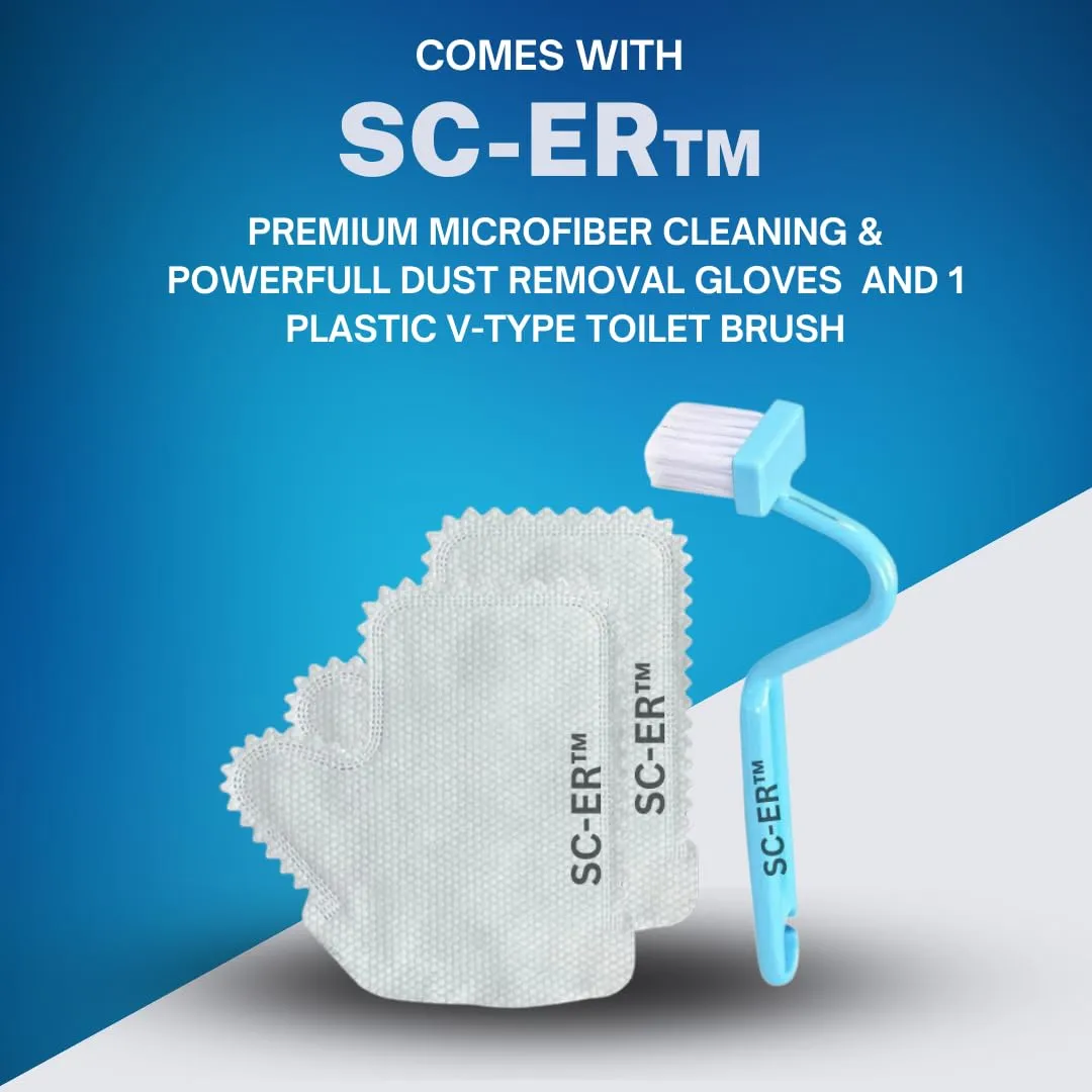 3PK Clorox®' Toilet Bowl Cleaner Clinging Gel with Bleach - Ocean Mist/Cool Wave Scent - 24 Fl Oz EACH + 2pk Microfiber Cleaning & Dust Removal Gloves + 1 Plastic V-Type Toilet Brush