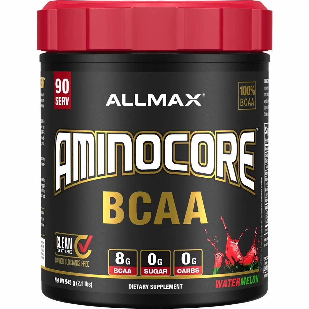 ALLMAX Nutrition AMINOCORE BCAA Powder, 8.18 Grams of Amino Acids, Intra and Post Workout Recovery Drink, Gluten Free, Watermelon, 945 g