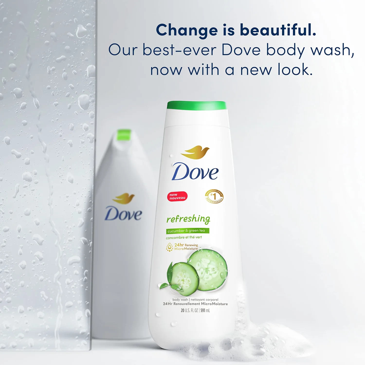 Dove Body Wash Refreshing Cucumber and Green Tea Refreshes Skin Cleanser That Effectively Washes Away Bacteria While Nourishing Your Skin 20 oz (Pack of 4)