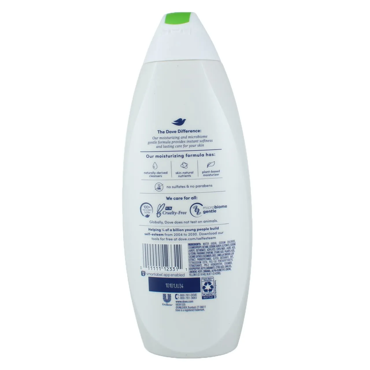 Dove Refreshing Body Wash Revitalizes and Refreshes Skin Cucumber and Green Tea Effectively Washes Away Bacteria While Nourishing Your Skin, 22 oz