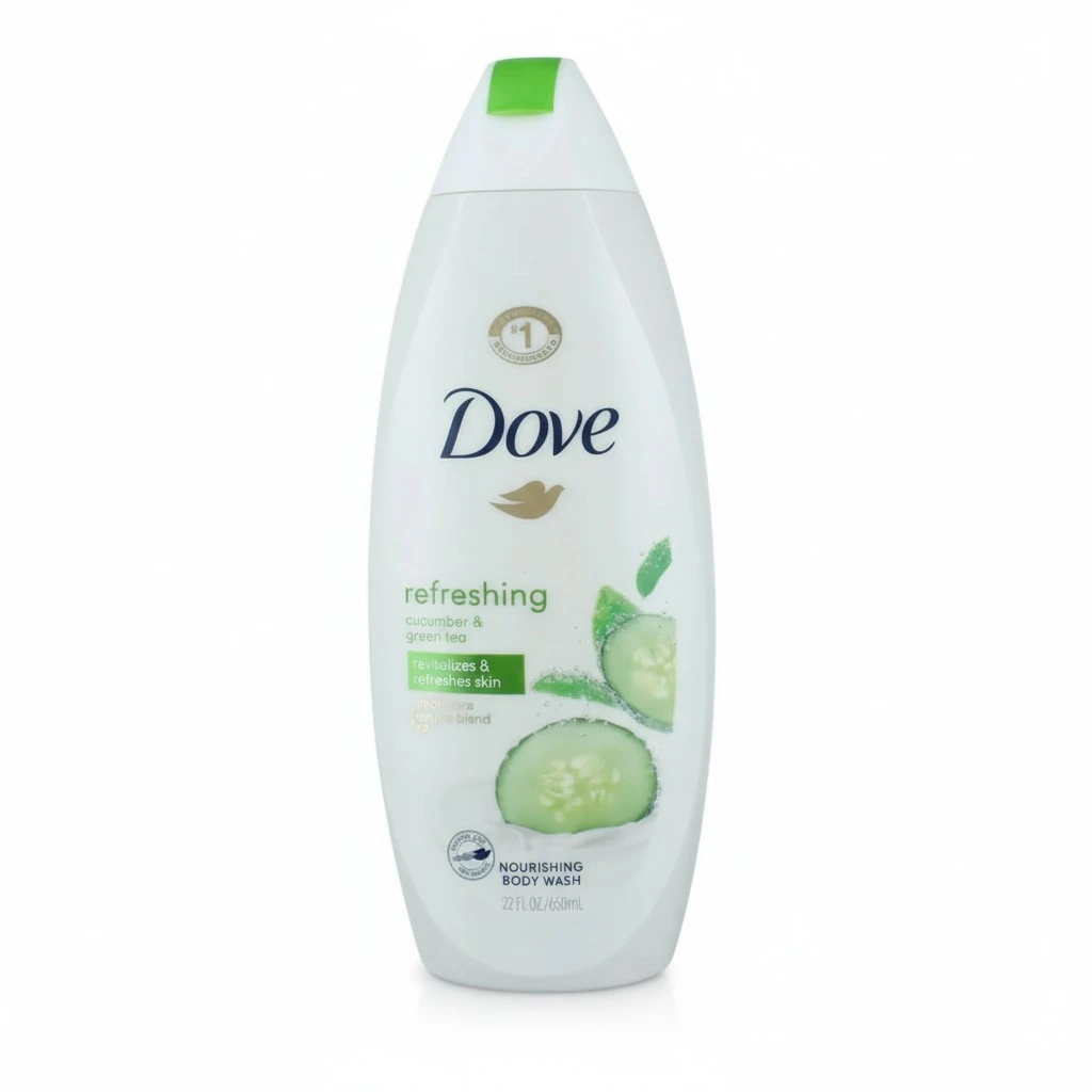 Dove Refreshing Body Wash Revitalizes and Refreshes Skin Cucumber and Green Tea Effectively Washes Away Bacteria While Nourishing Your Skin, 22 oz