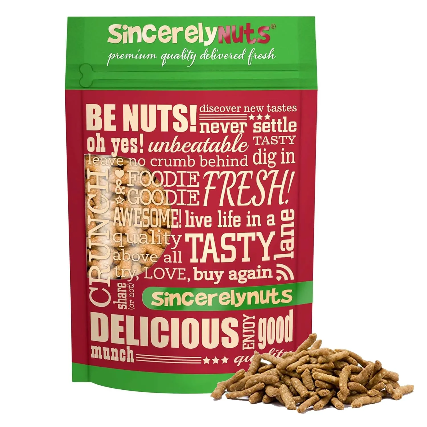 Sincerely Nuts Gourmet Salted Sesame Sticks Snacks, 1lb - Kosher Certified - Crunchy Toasted Sesame Seed Crackers for Trail Mix & Soup
