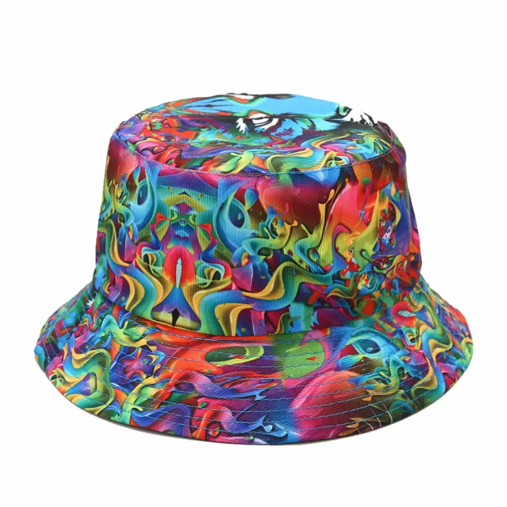 Quanhaigou Reversible Printed Bucket Hat,Summer Beach Outdoor Cap