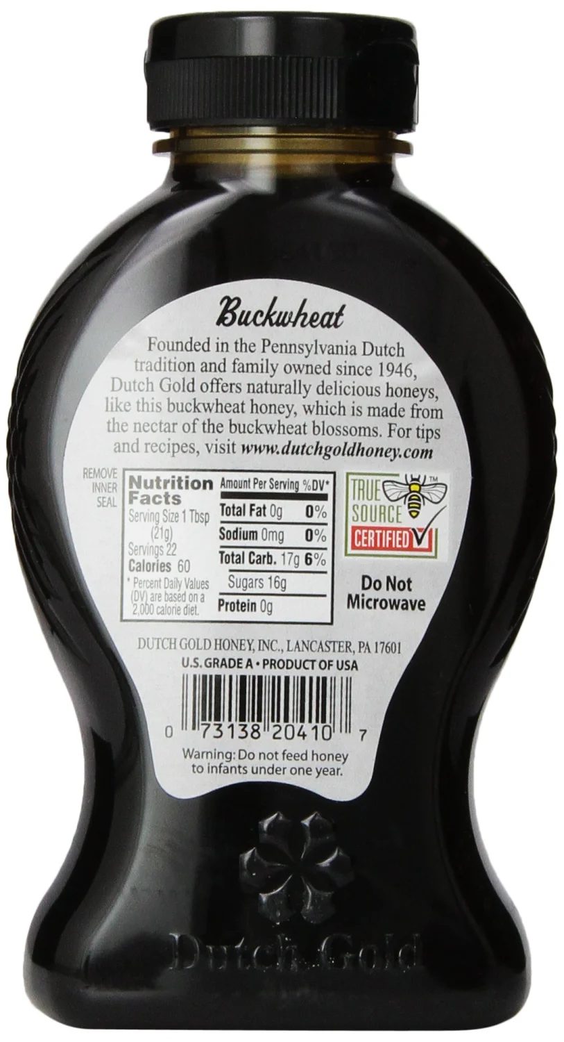 Dutch Gold Honey Honey, Buckwheat, Jar, 16 Ounce (Pack of 6)