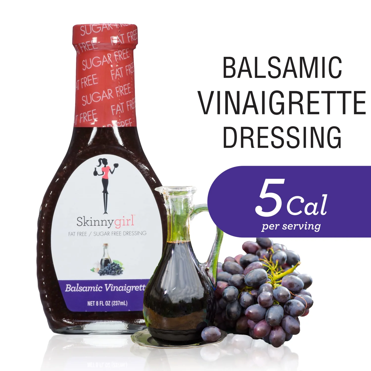 Skinnygirl Fat-Free Salad Dressing, Sugar-Free Balsamic Vinaigrette, 8 Ounce