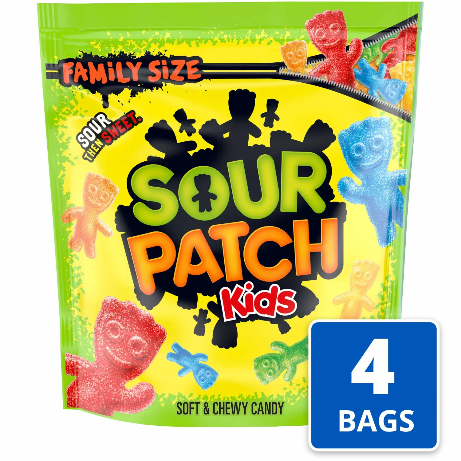 SOUR PATCH KIDS Soft & Chewy Candy, Family Size, Bulk Candy, 4 - 1.8 lb Bags