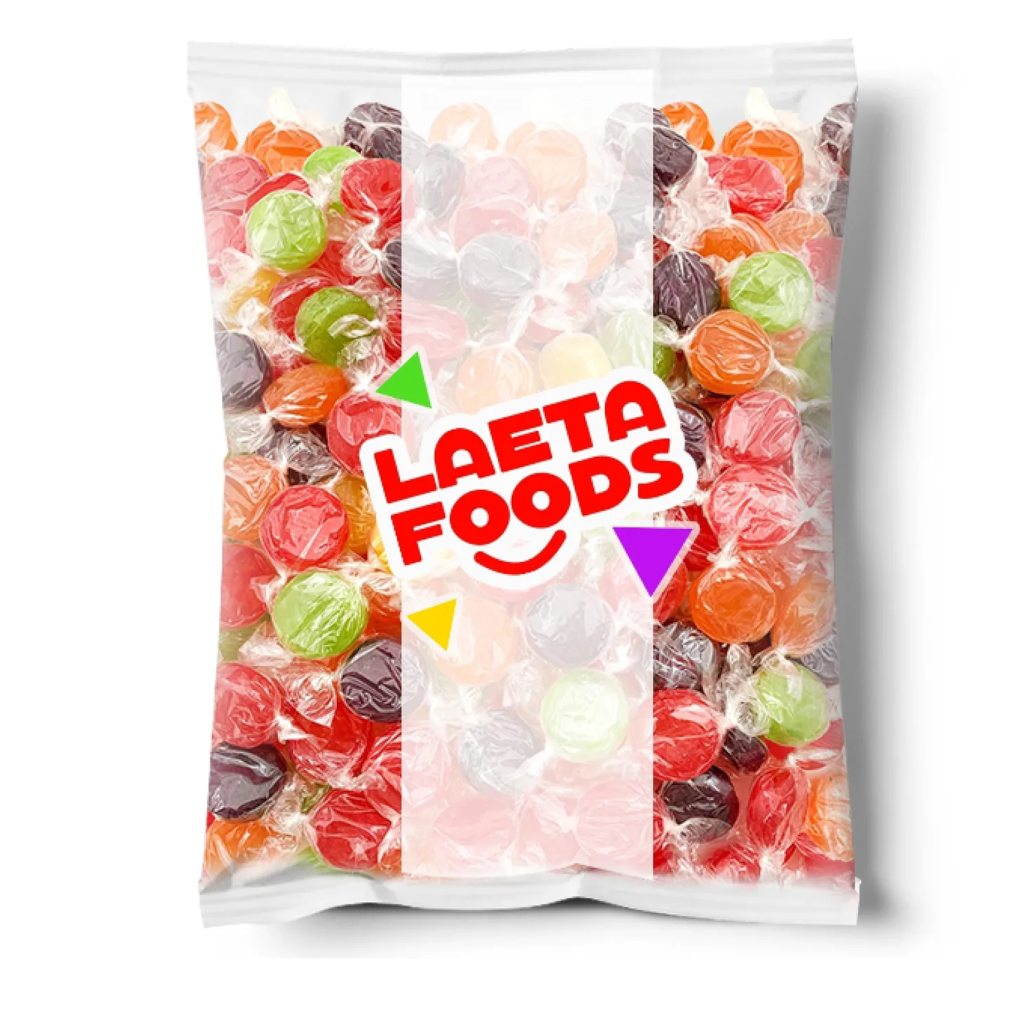 Assorted Fruit Discs | 1 Pound Bag - Approx. 70 Count | Hard Candy Bulk