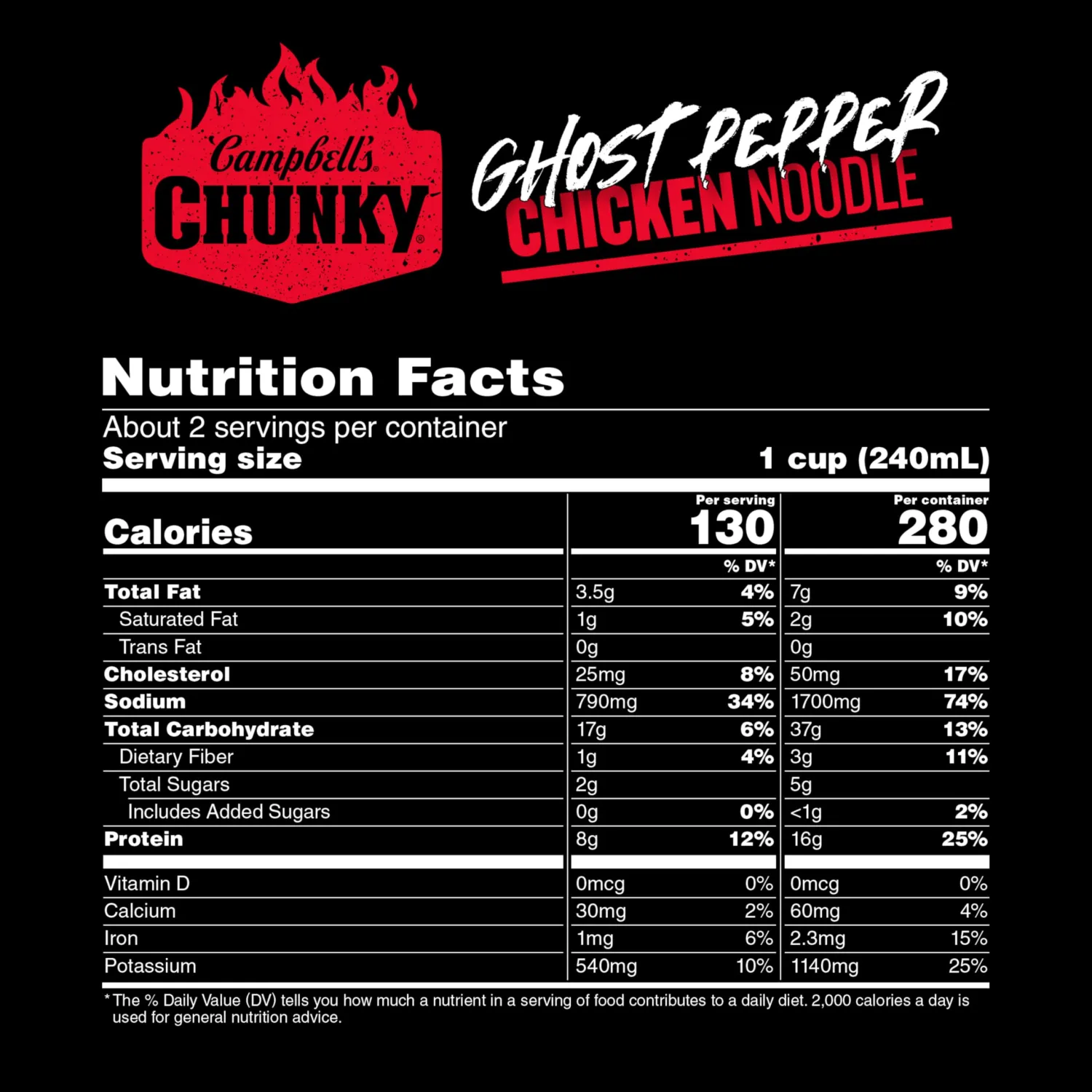 Campbell’s Chunky Soup, Ghost Pepper Chicken Noodle Soup, 18.6 oz Can