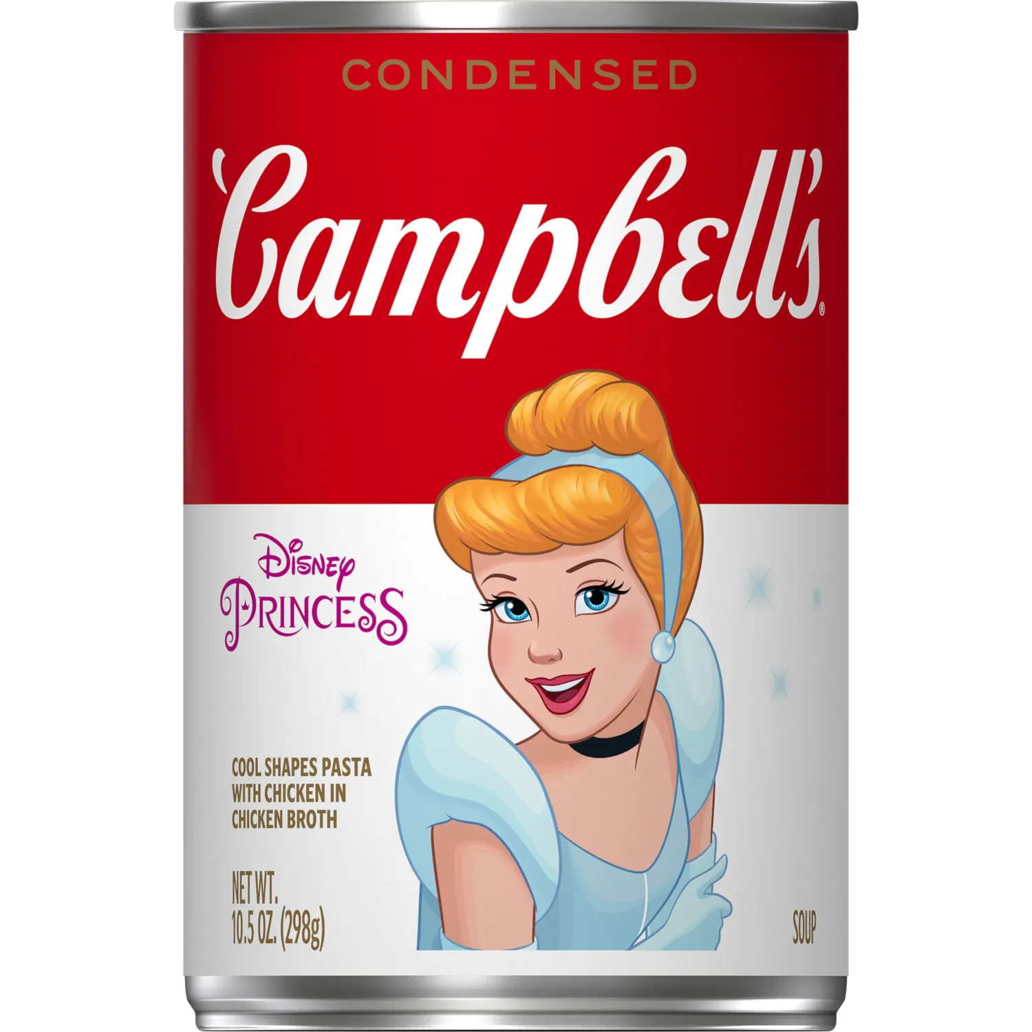 Campbell’s Condensed Kids Soup, Disney Princess Cool Shapes Pasta With Chicken in Chicken Broth, 10.5 oz Can
