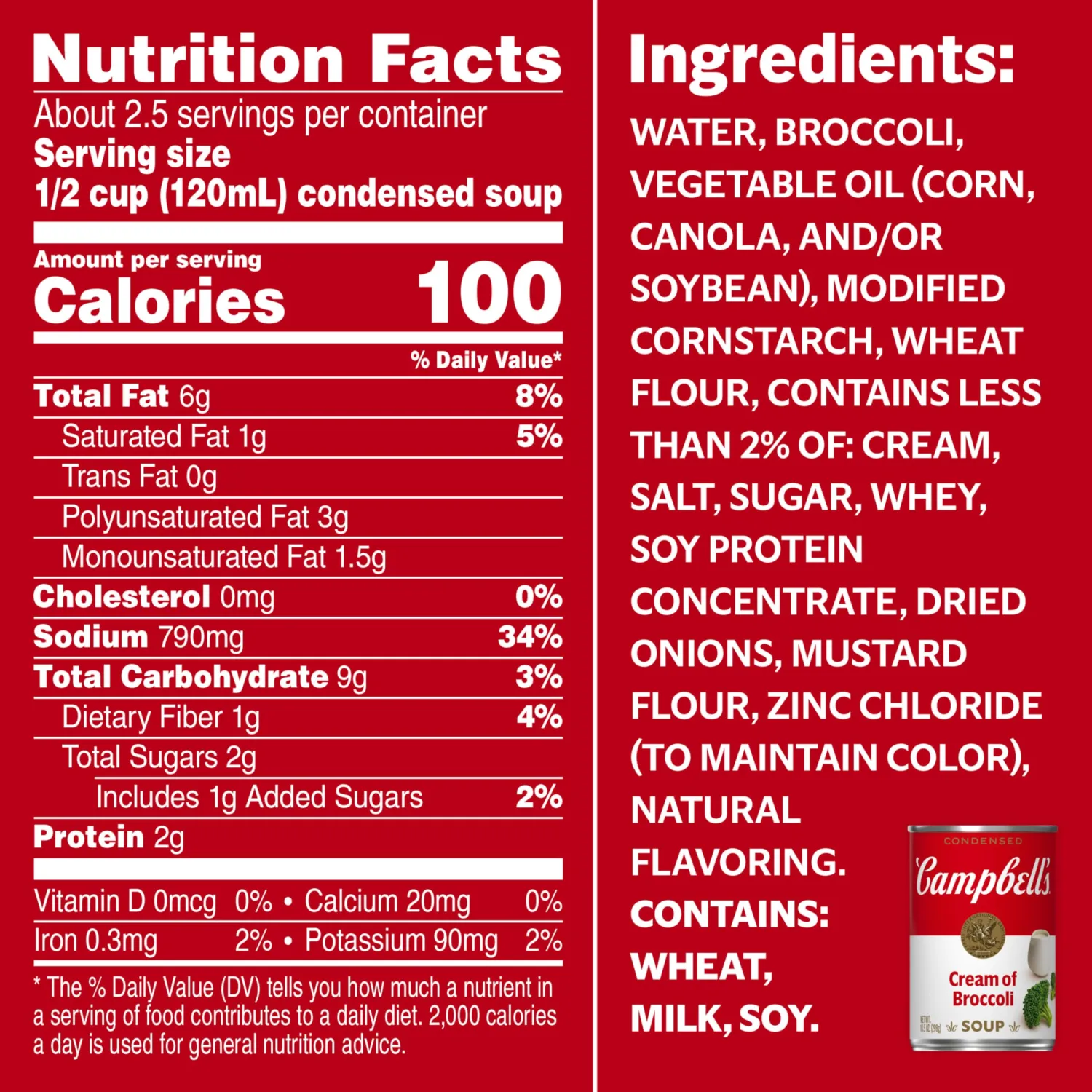 Campbell's Condensed Cream of Broccoli Soup, 10.5 oz Can