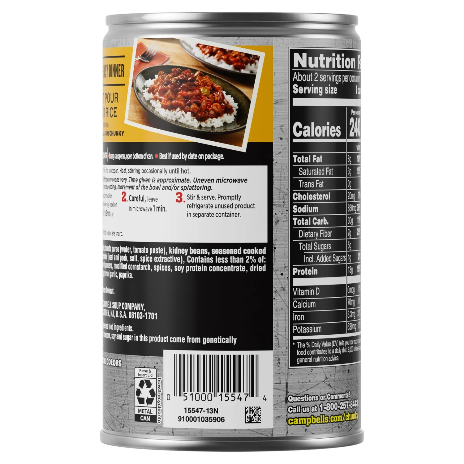 Campbell's Chunky Chili with Beans, 19 oz Can