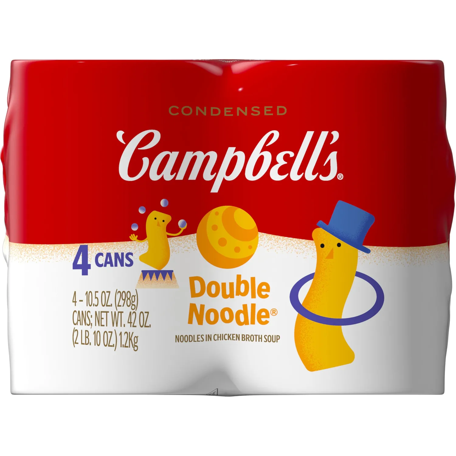 Campbell's Condensed Kids Soup, Double Noodle Soup, 10.5 Ounce Can (Pack of 4)