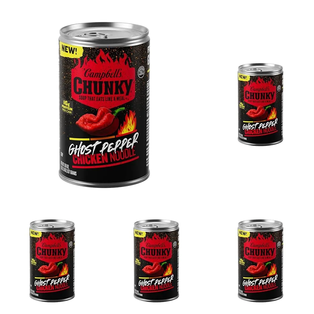 Campbell’s Chunky Soup, Ghost Pepper Chicken Noodle Soup, 18.6 oz Can (Pack of 5)