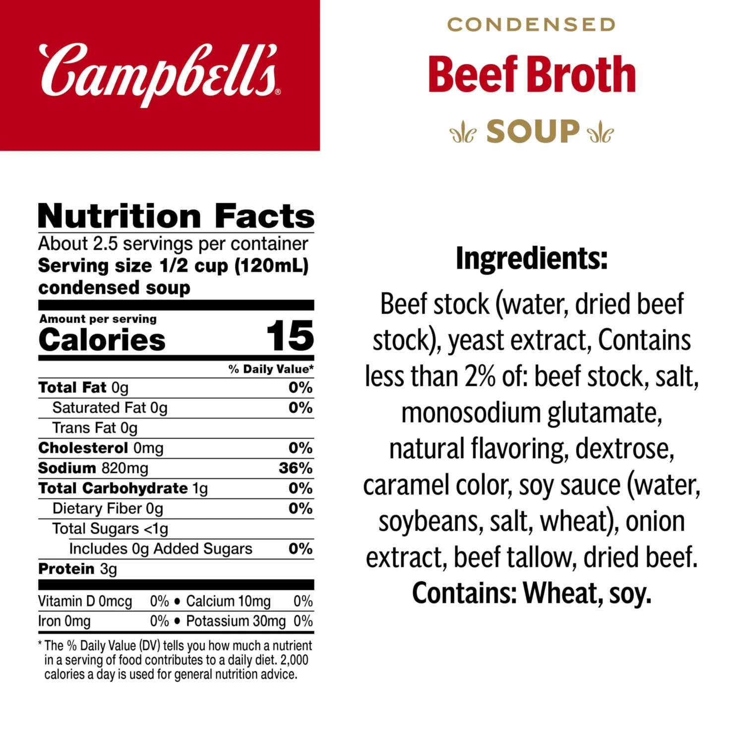 Campbell's Condensed Beef Broth, 10.5 Ounce Can