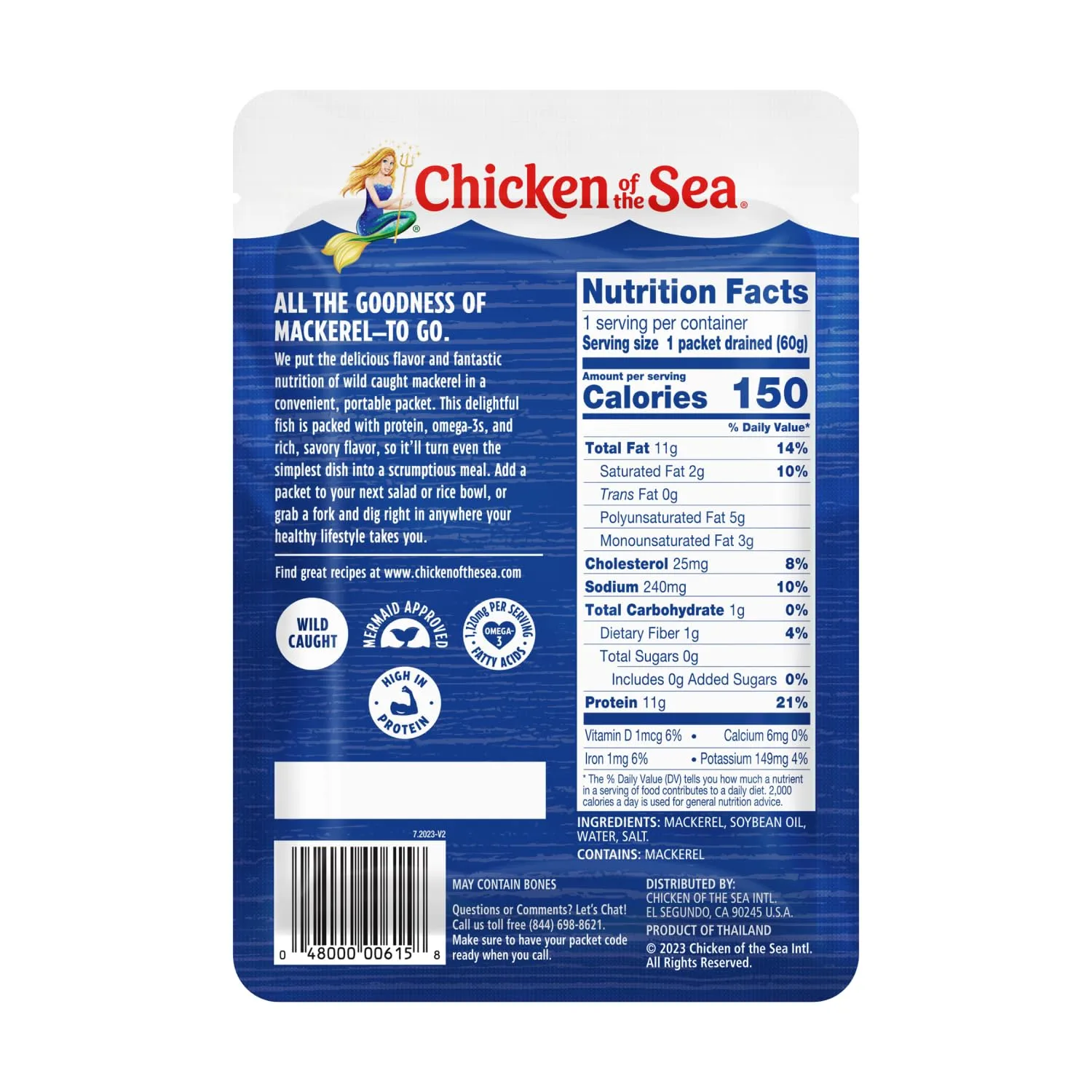 Chicken of the Sea Mackerel Wild Caught, 3.53-Ounce Packets (Pack of 24)