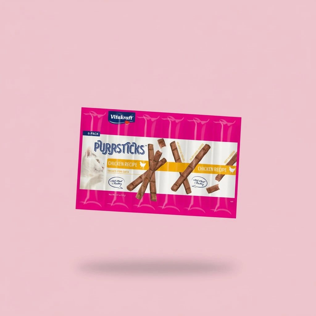 Vitakraft PurrSticks Meaty Cat Sticks - Chicken - Segmented and Breakable Meatstick - Deliciously Tender