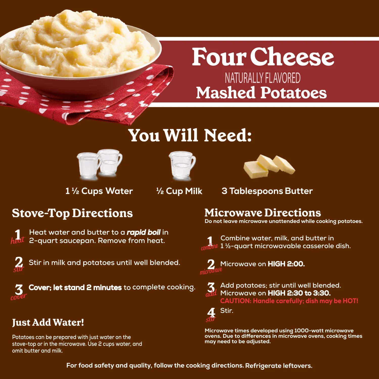 Betty Crocker Four Cheese Mashed Potatoes, 4 ounces (Pack of 8)