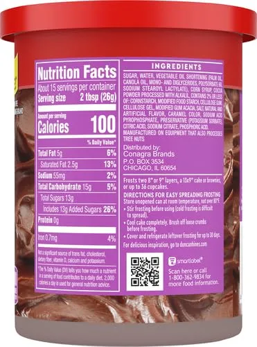 Duncan Hines Whipped Frosting Chocolate, 14 Oz Tub