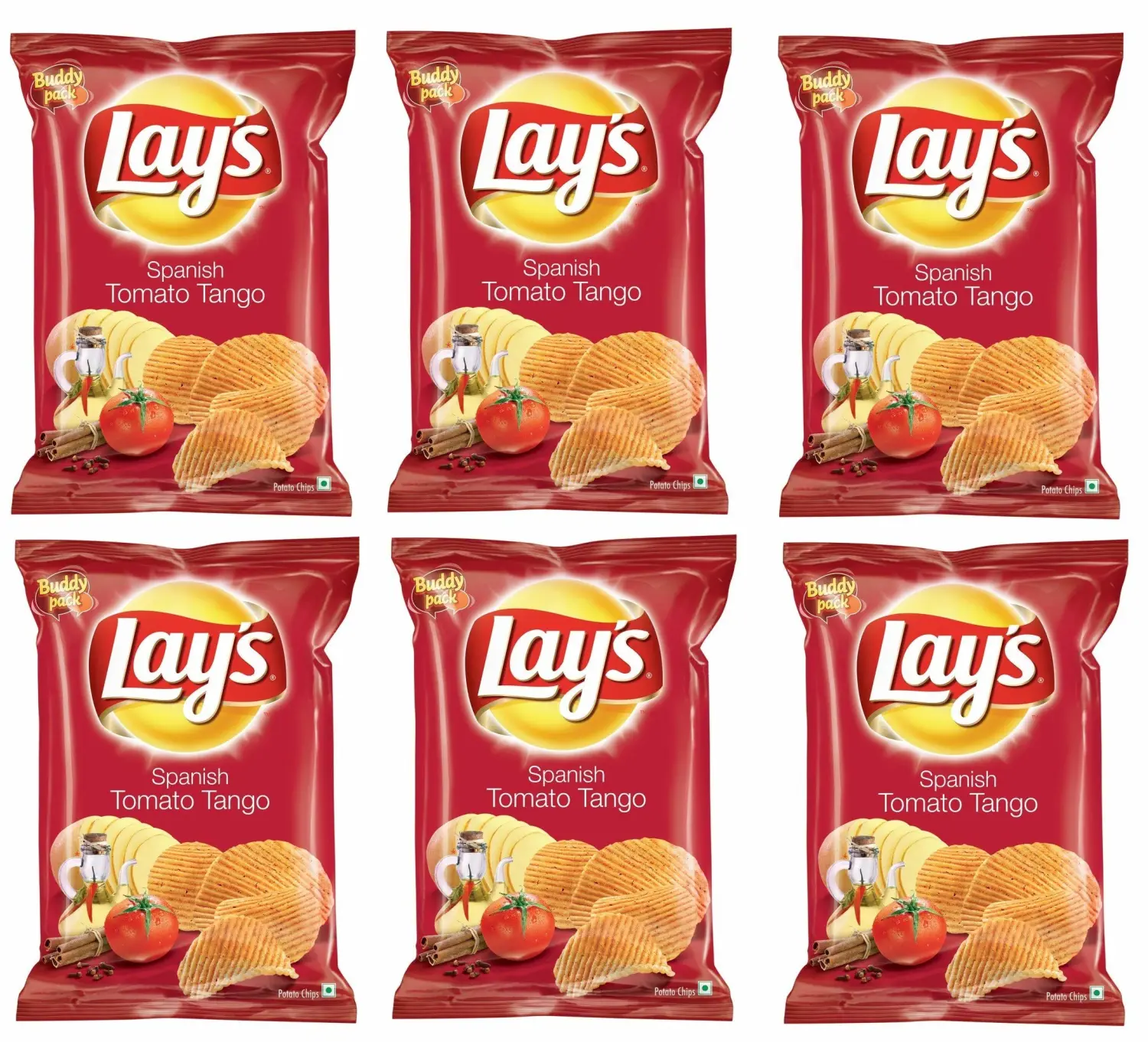 Great Bazaar Lays India's Spanish Tomato Tango, 6 Pack (Spanish Tango Tomato)