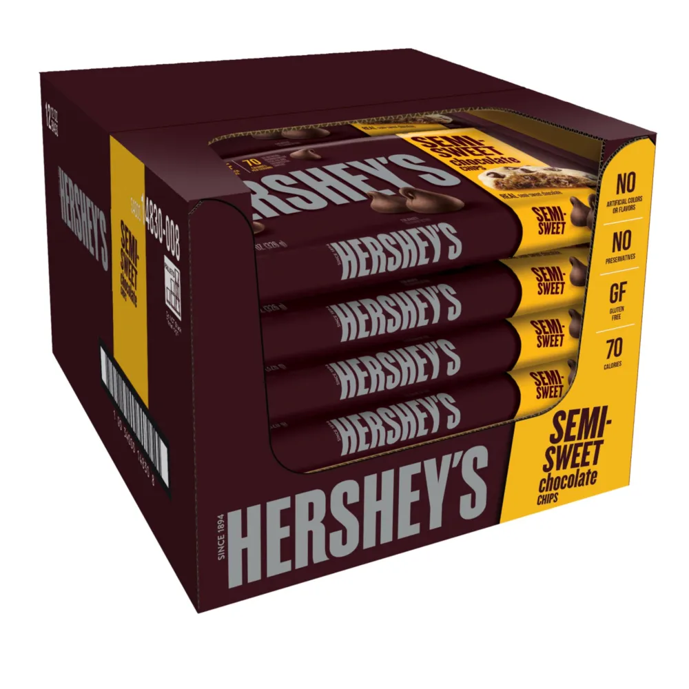 HERSHEY'S Semi Sweet Chocolate Baking Chips Bags, 12 oz (12 Count)