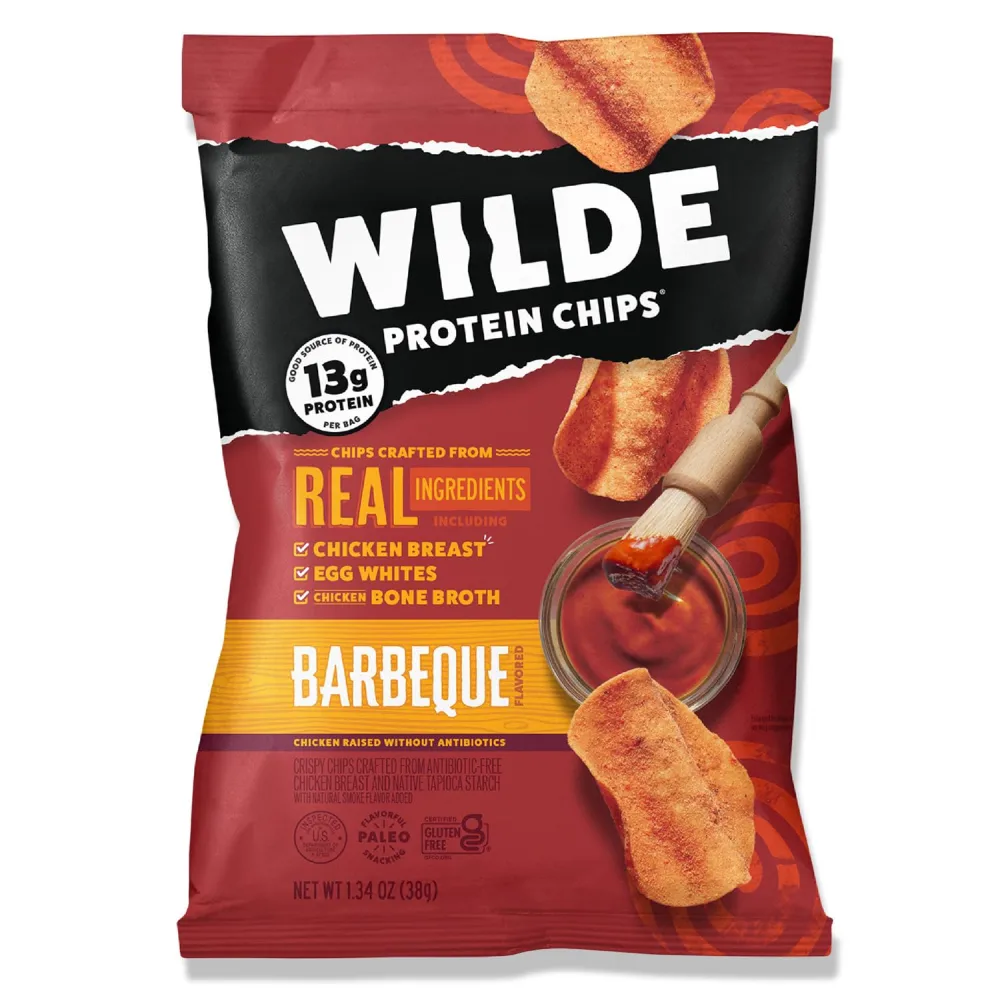 WILDE Barbeque Protein Chips (Pack of 8), Thin and Crispy, High Protein, Keto Friendly, Made with Real Ingredients