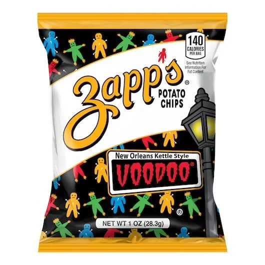 Zapps Voodoo New Orleans Kettle Style Potato Chips, 1 Ounce -- 60 per case.