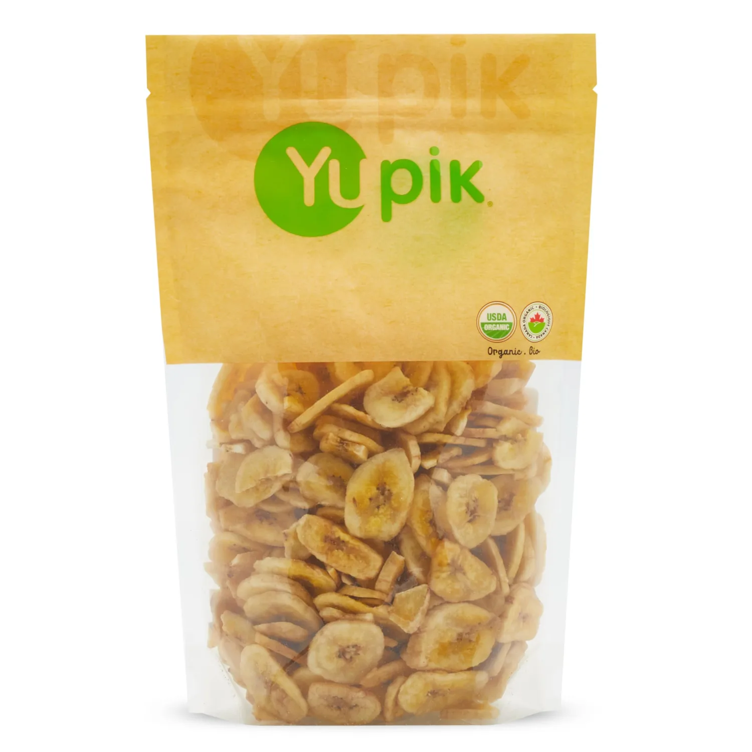 Yupik Organic Sweetened Dried Banana Chips, 14.1 Oz, Gluten-Free, Kosher, Non-GMO, Vegan, Sliced Dried Fruits, Lightly Sweetened, Crunchy Snacks, Ideal for Baking & Topping