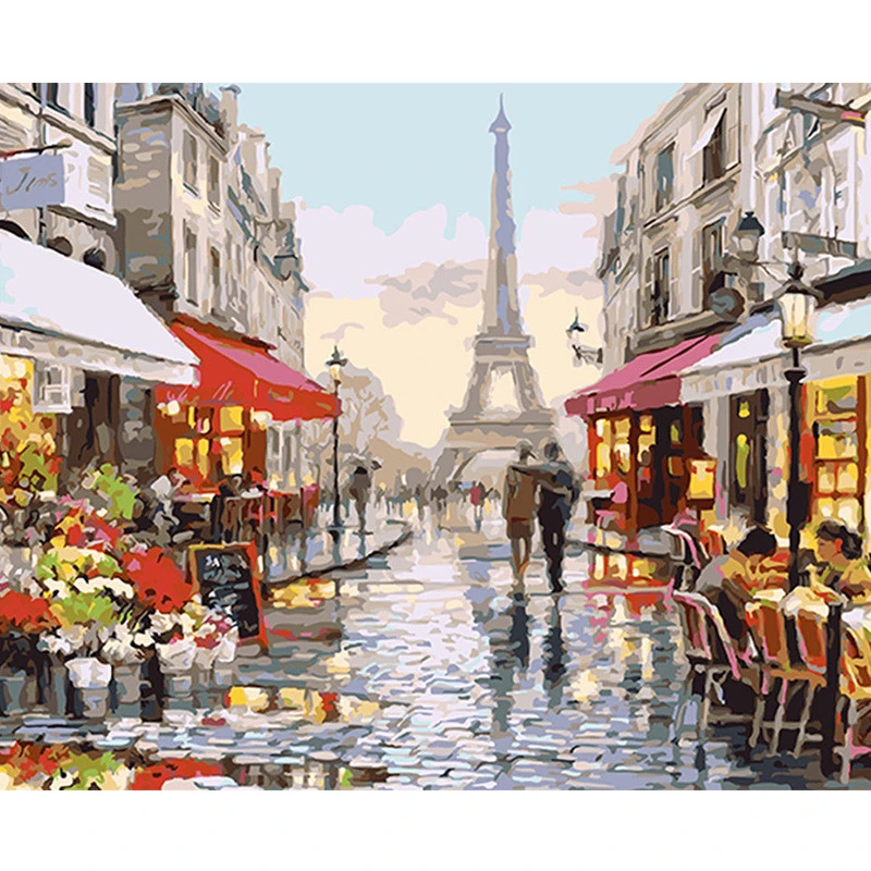 DIY Digital Oil Painting Hand-painted Large European Coloring Landscape