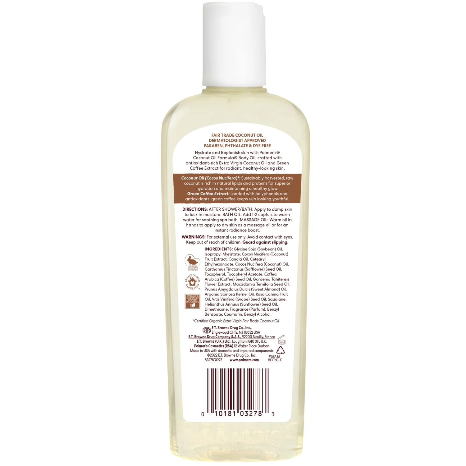 Palmer's Coconut Oil Formula Body Oil, Body Moisturizer with Green Coffee Extract, Bath Oil for Dry Skin, 8.5 Ounces
