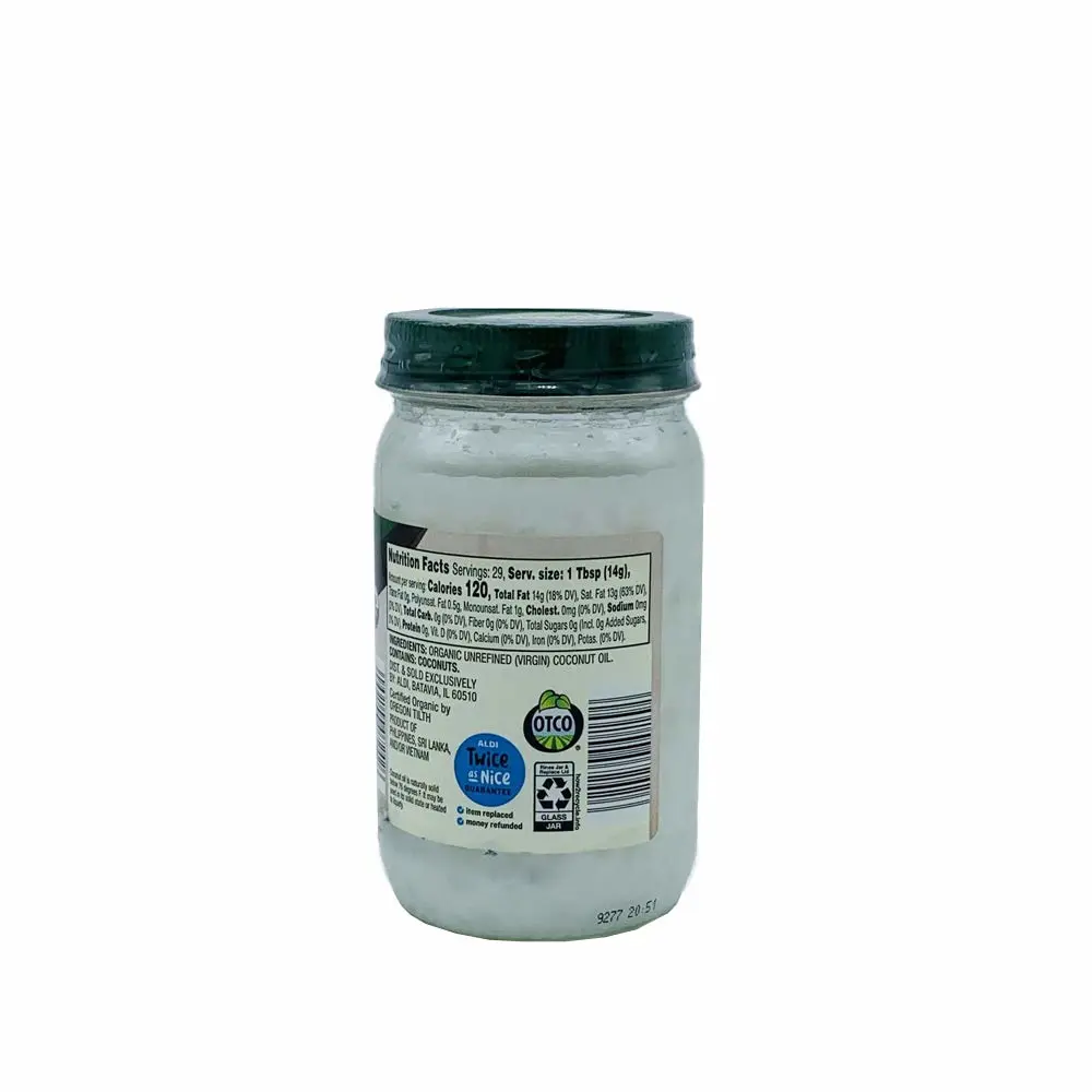 Simply Nature Organic Coconut Oil Unrefined, Cold Pressed, Virgin Oil 14 fl oz