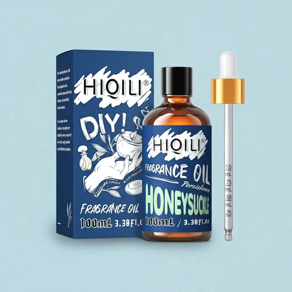 HIQILI Honeysukle ​Essential Oil 100ml - Fresh Fragrance Oil for Aromatherapy, Diffuser for Home, Clear The Air, Long Lasting Floral Scent for DIY Candle Soap Perfume Lotion Making, 3.38 Fl Oz