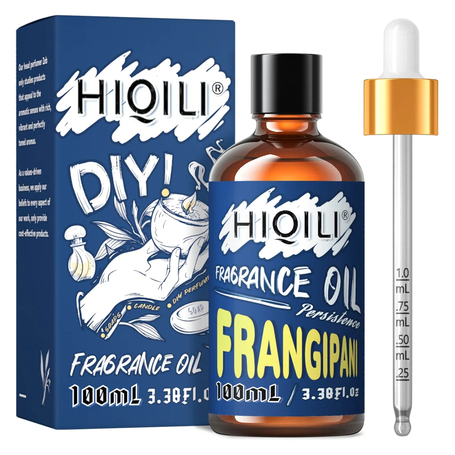 Hiqili Frangipani Fragrance ​Essential Oil for Diffuser Candle Soap Perfume Lotion Shampoo Making 3.38 Fl Oz
