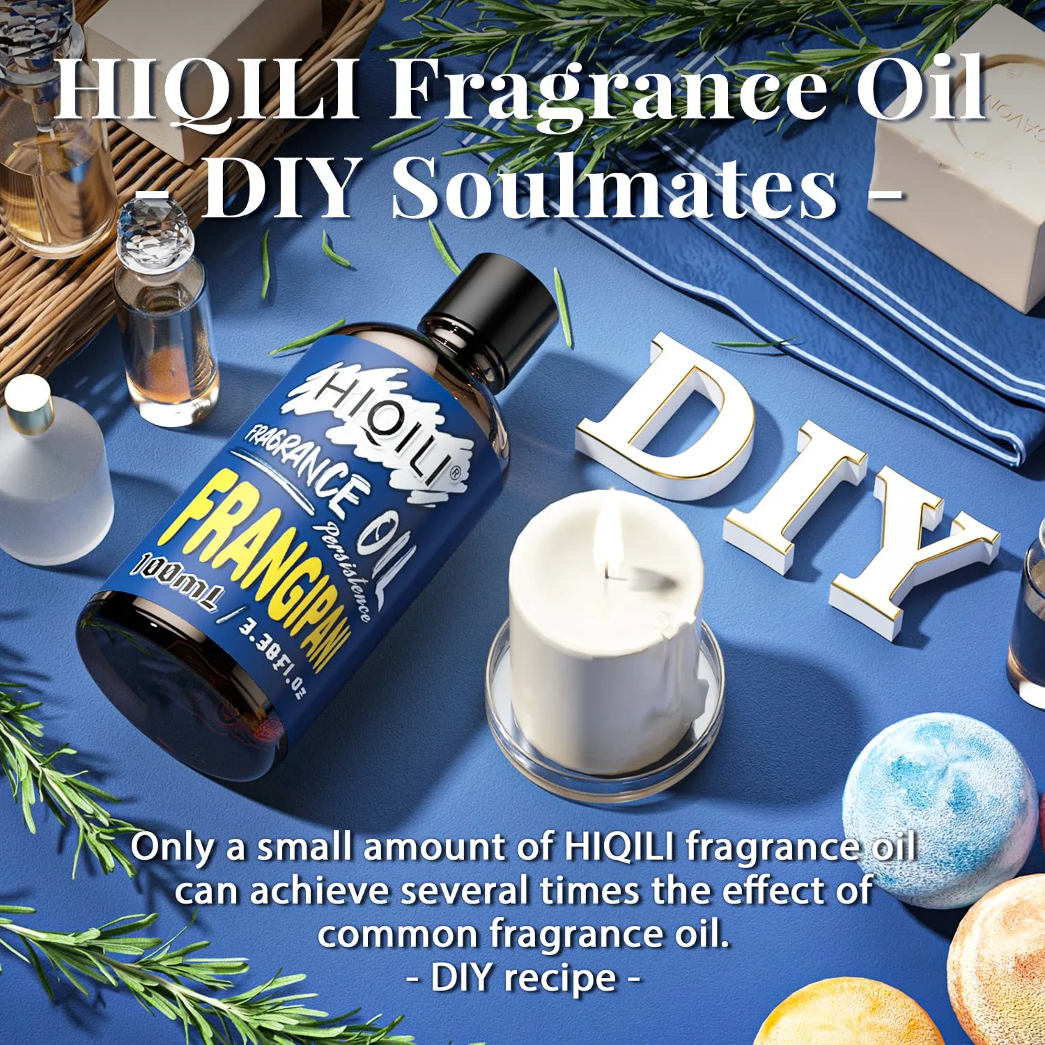 Hiqili Frangipani Fragrance ​Essential Oil for Diffuser Candle Soap Perfume Lotion Shampoo Making 3.38 Fl Oz