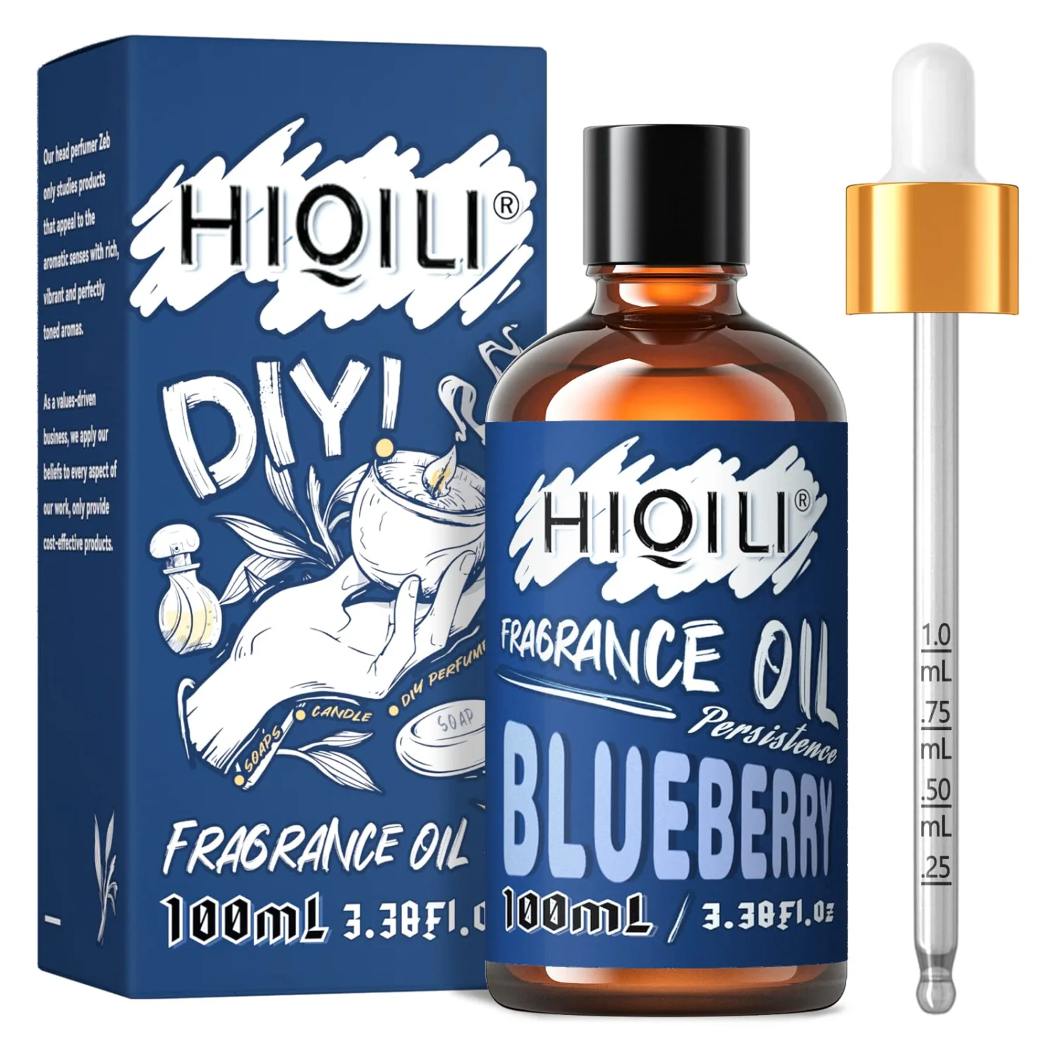 HIQILI Blueberry Essential Oil - Premium Fruit Fragrance Oil for Candle Making, Diffuser, Perfume, DIY, 3.38 Fl Oz Halloween Thanksgiving