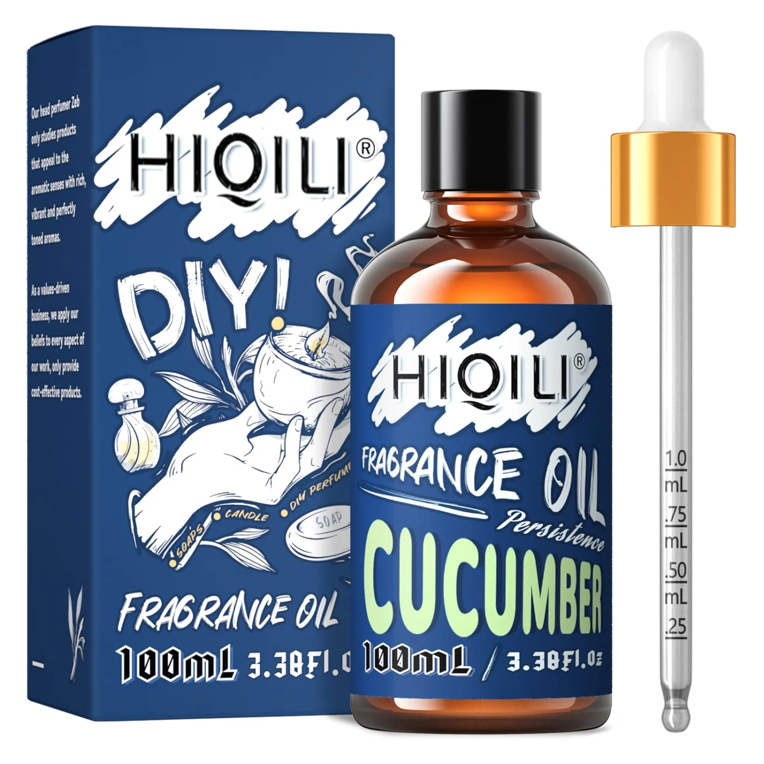 HIQILI Cucumber Melon Fragrance Essential Oil Candle Scents for Candle Making,Diffuser, Body, Soap Making Supplies, Freshie Scents 3.38 Fl Oz Halloween Thanksgiving
