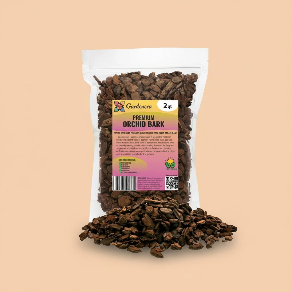 New Zealand Pinus Radiata Bark - Organic Hand Mixed New Zealand Orchiata Pine Bark for Orchids - Medium Chips 9-12mm - 2 Quart Bag