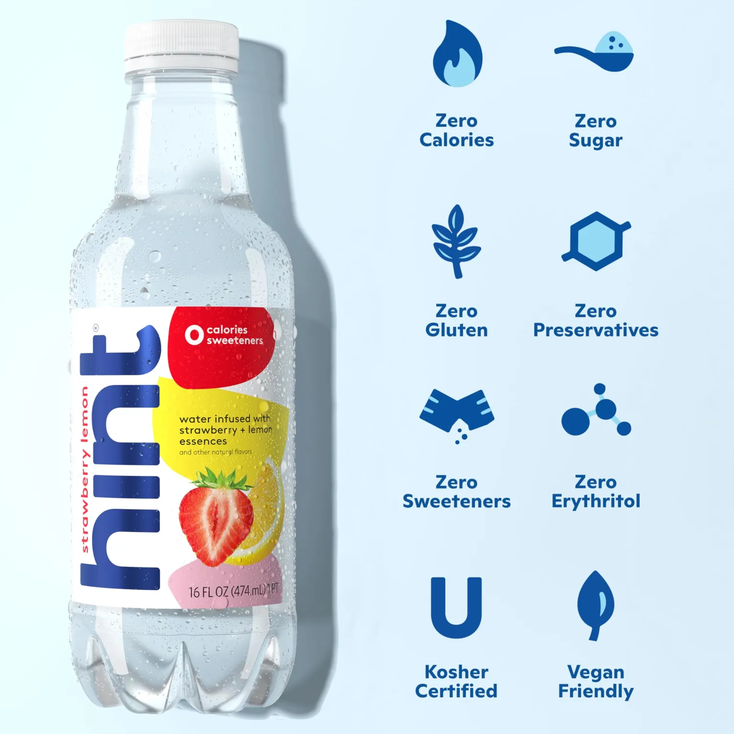 Hint Water Red Variety Pack, 3 Bottles Each of: Peach, Raspberry, Watermelon, and Strawberry Lemon, Zero Calories, Zero Sugar and Zero Sweeteners, 16 Fl Oz (Pack of 12)