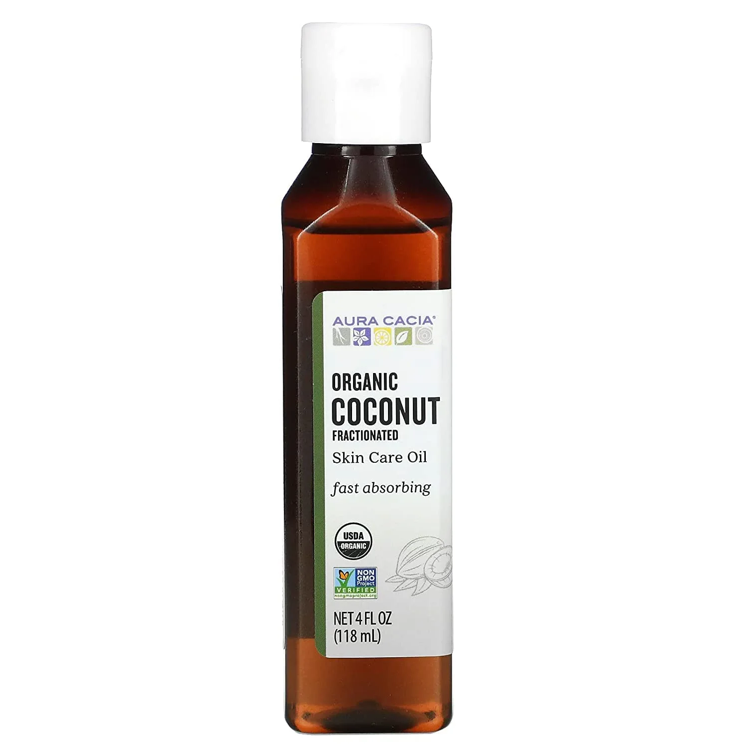 Aura Cacia Certified Organic Fractionated Coconut Oil | 4 fl. oz.