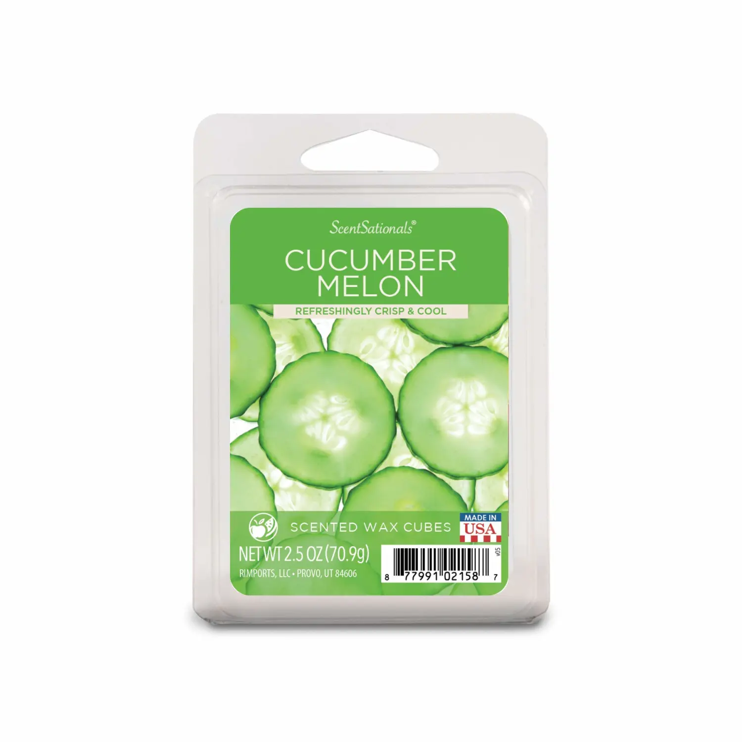 Scentsationals Scented Wax Cubes - Fragrance Wax Melts Pack, Electric Home Warmer Tart, Wickless Candle Bar Air Freshener, Spa Aroma Decor Gift - 2.5 oz (Cucumber Melon)