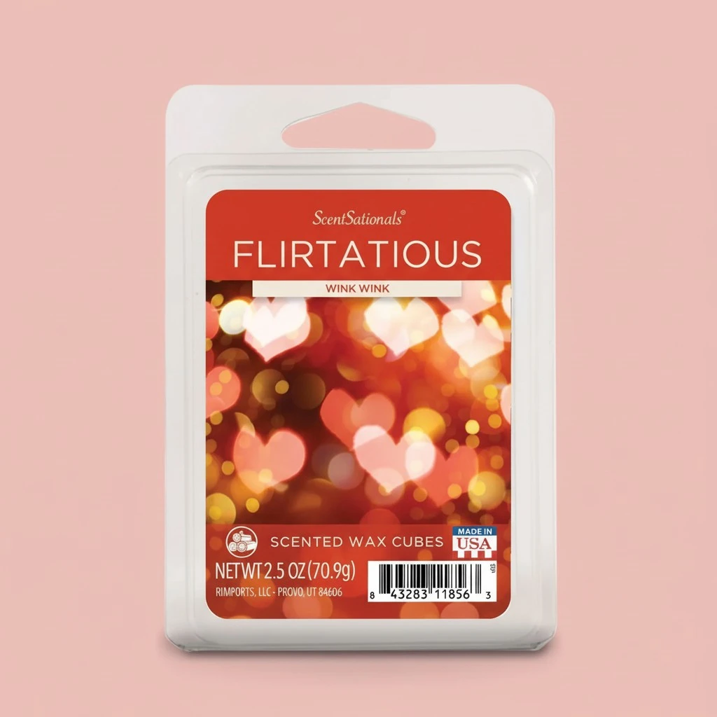 Scentsationals Scented Wax Cubes - Flirtatious - Fragrance Wax Melts for Warmers - Home Air Freshener Tart Pack - Wickless Candle House & Spa Aroma Decor Gift - 2.5oz