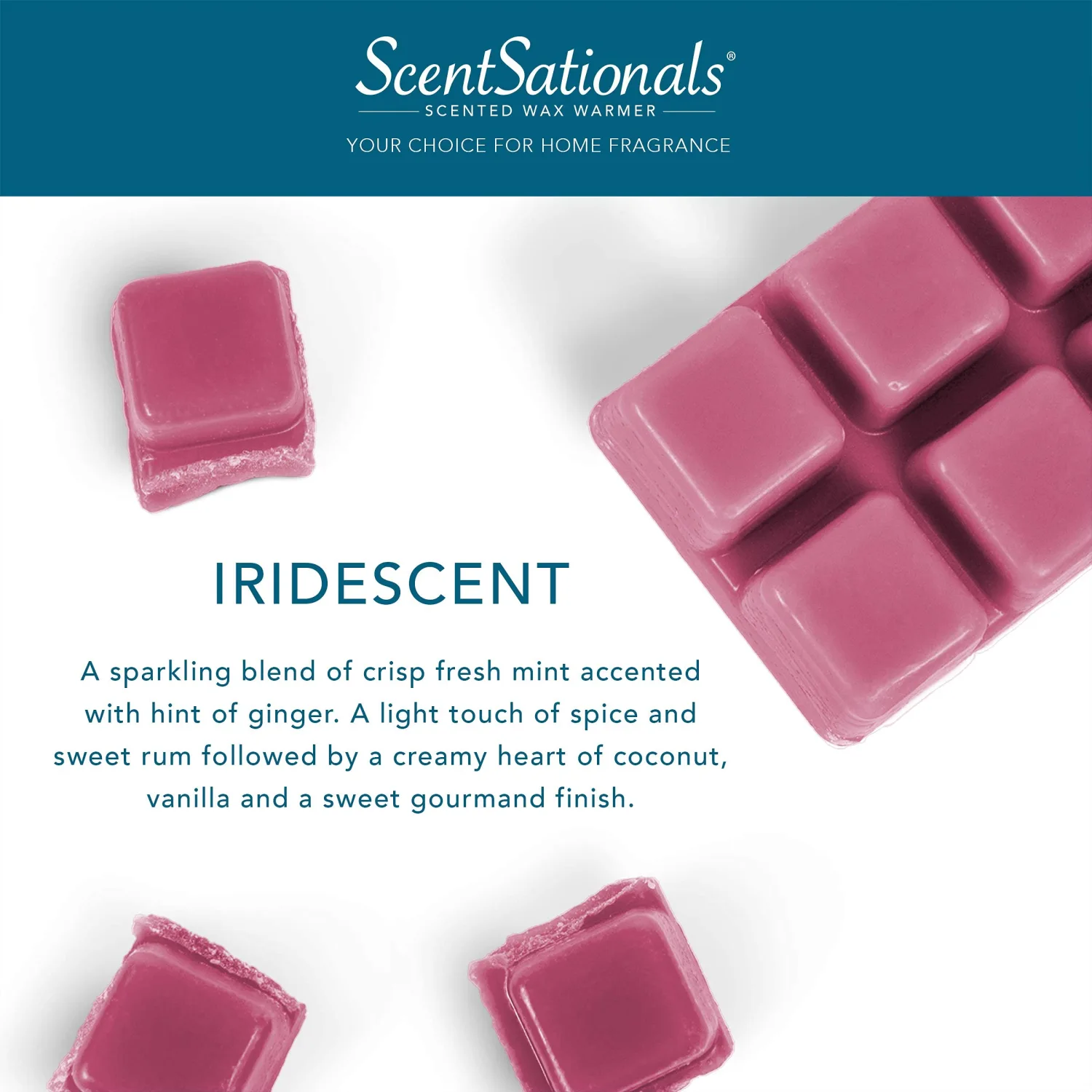 Scentsationals Scented Wax Cubes - Iridescent - Fragrance Wax Melts for Warmers - Home Air Freshener Tart Pack - Wickless Candle House & Spa Aroma Decor Gift - 2.5oz