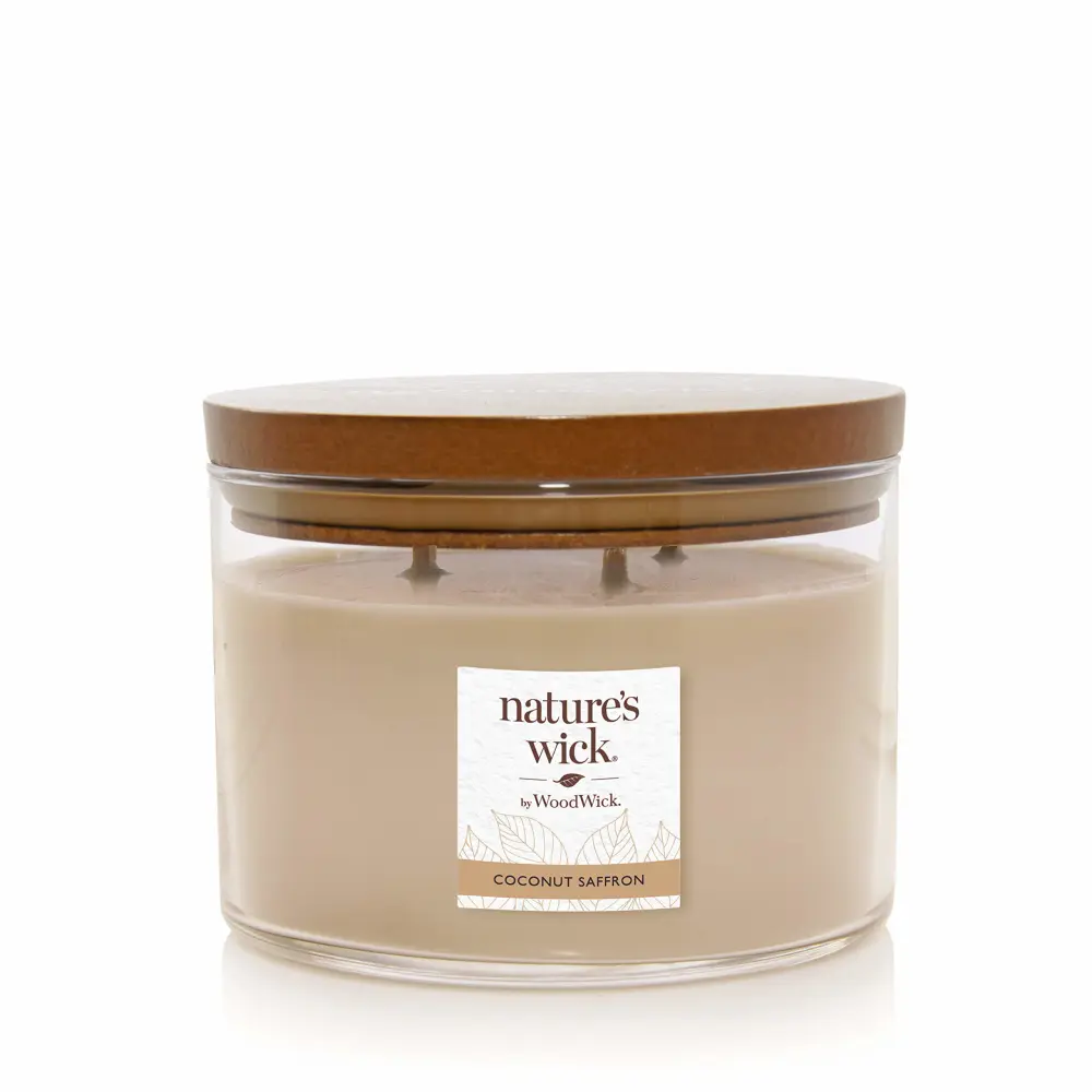 Nature's Wick Coconut Saffron 3-Wick Candle, 18 oz.