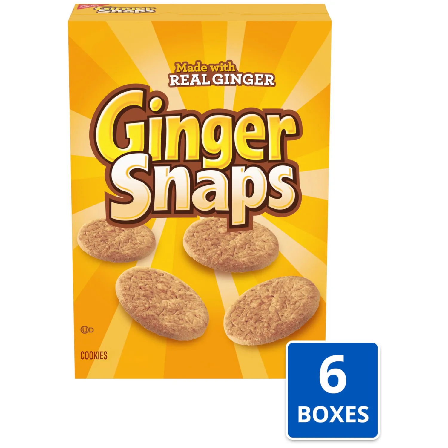 Ginger Snaps Cookies, Ginger Cookies, 6 - 16 oz Boxes